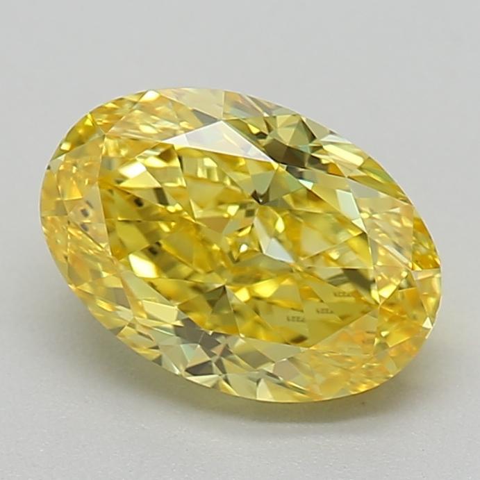 0.86 Ct. Fancy Vivid Yellow Oval Lab Grown Diamond