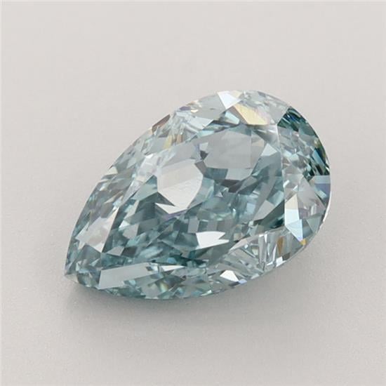 1.59 Ct. Fancy Vivid Greenish Blue Pear Lab Grown Diamond
