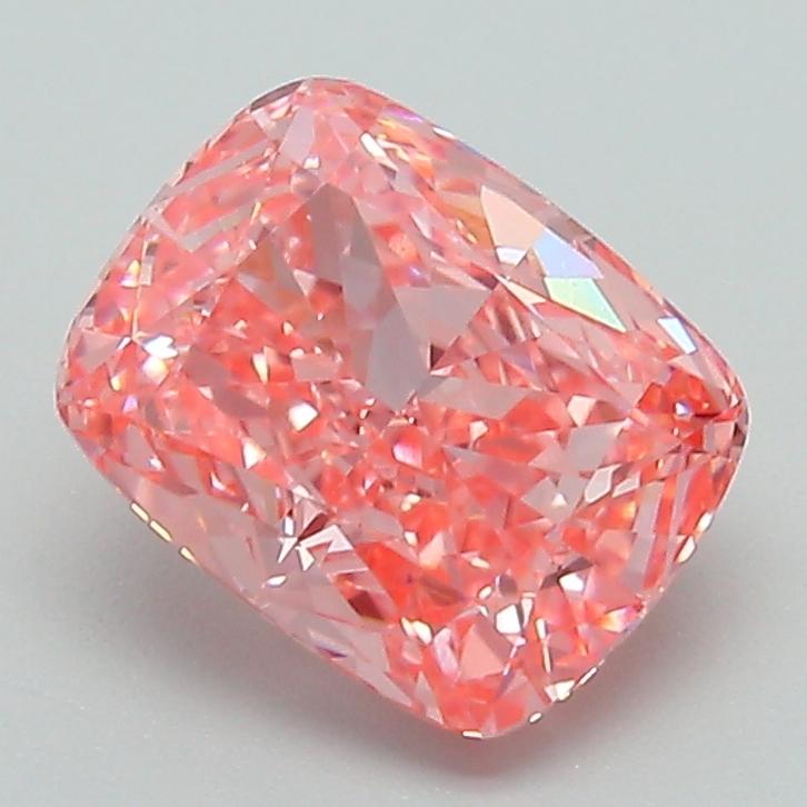 2.09 Ct. Fancy Vivid Pink Cushion Lab Grown Diamond