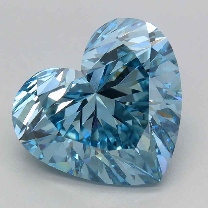 3.06 Ct. Fancy Vivid Blue Heart Lab Grown Diamond