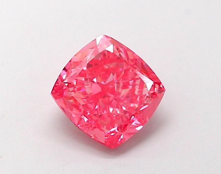 1.00 Ct. Fancy Vivid  Pink Cushion Lab Grown Diamond