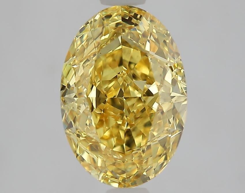 3.01 Ct. Fancy Intense  Yellow Oval Lab Grown Diamond