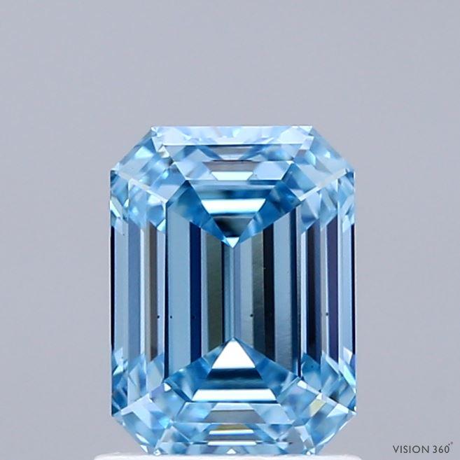 1.43 Ct. Fancy Vivid Blue Emerald Lab Grown Diamond