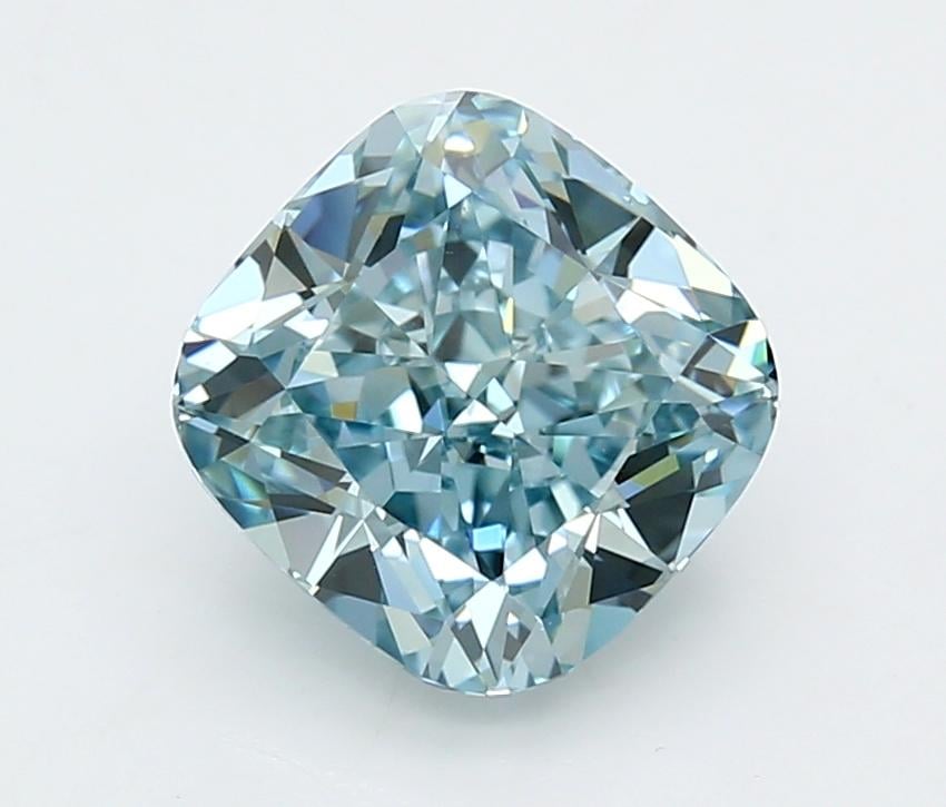 3.02 Ct. Fancy Intense  Blue Cushion Lab Grown Diamond