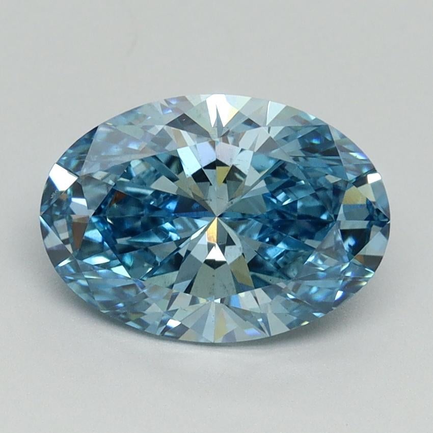 2.00 Ct. Fancy Vivid Blue Oval Lab Grown Diamond