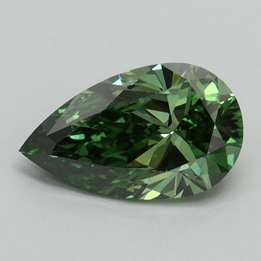 1.18 Ct. Fancy Vivid Pacific Green Pear Lab Grown Diamond