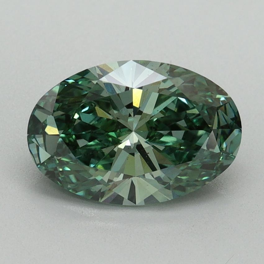 1.66 Ct. Fancy Vivid Green Oval Lab Grown Diamond