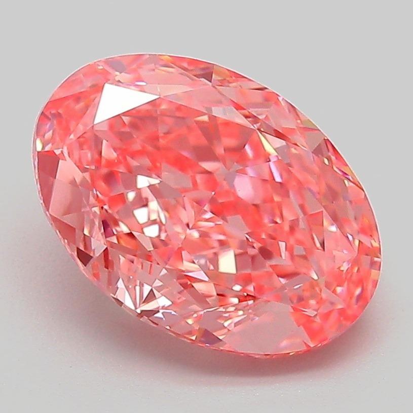 3.01 Ct. Fancy Vivid Pink Oval Lab Grown Diamond