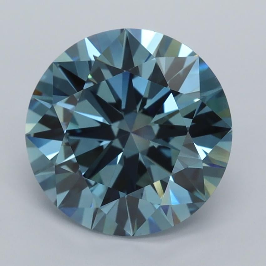 2.89 Ct. Fancy Vivid  Blue Round Lab Grown Diamond