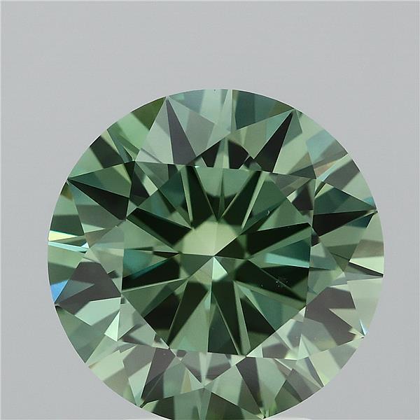 4.00 Ct. Fancy Vivid  Green Round Lab Grown Diamond