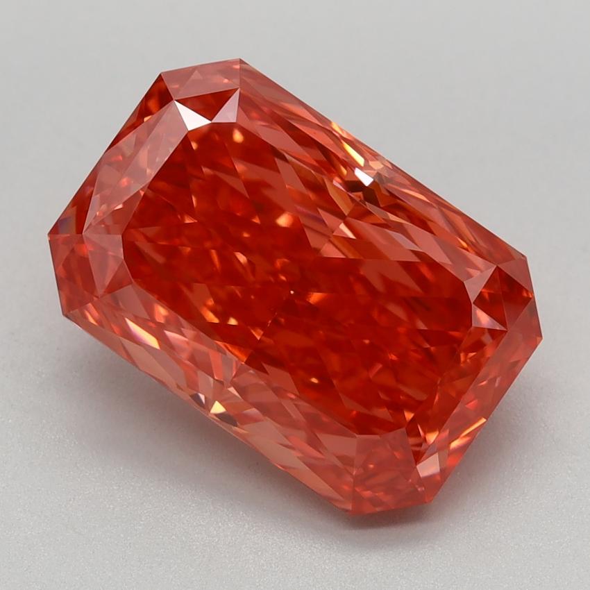 4.02 Ct. Fancy Vivid Orange Pink Radiant Lab Grown Diamond