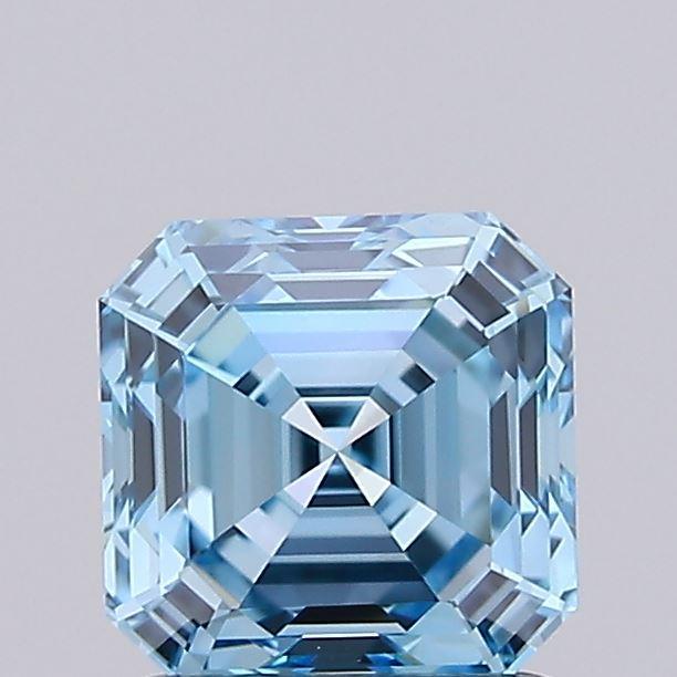 1.16 Ct. Fancy Vivid Blue Asscher Lab Grown Diamond