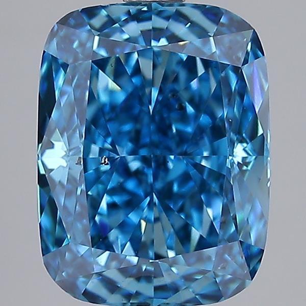 3.00 Ct. Fancy Vivid  Blue Cushion Lab Grown Diamond