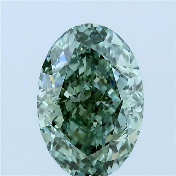 1.12 Ct. Fancy Vivid Green Oval Lab Grown Diamond