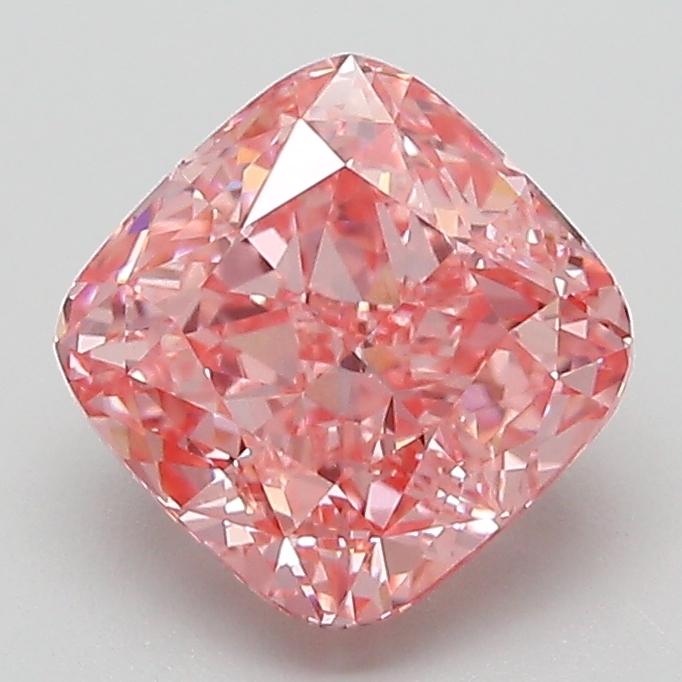 2.03 Ct. Fancy Vivid Pink Cushion Lab Grown Diamond