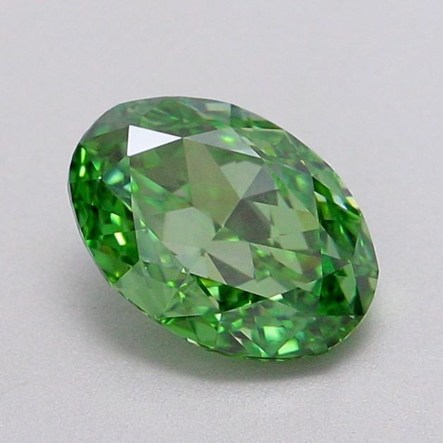 1.01 Ct. Fancy Vivid Green Oval Lab Grown Diamond