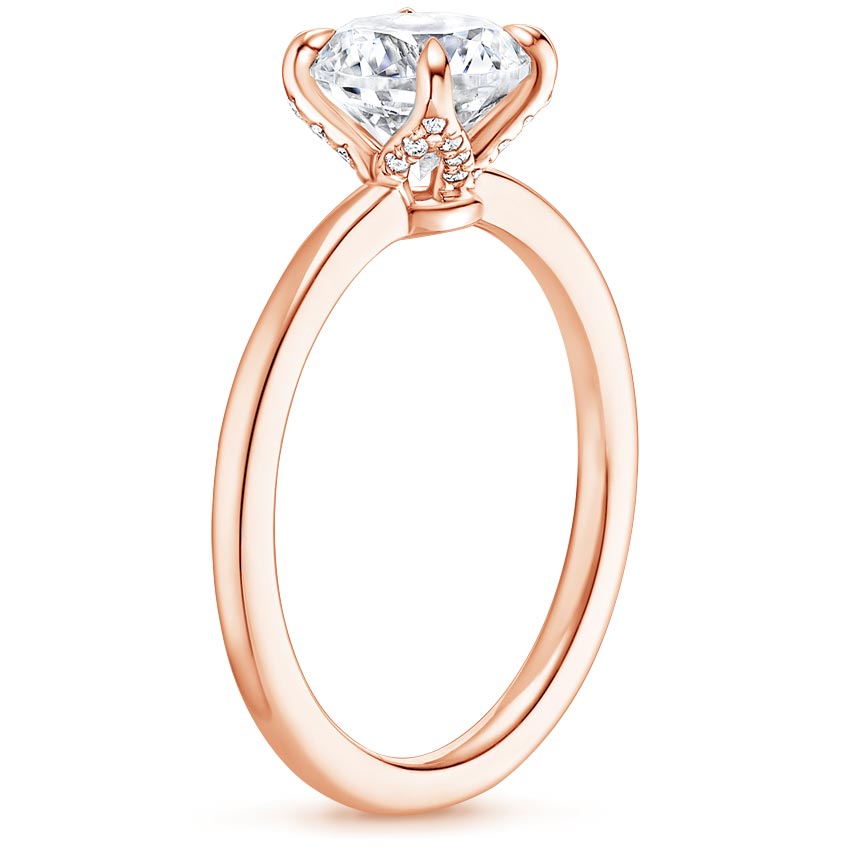 14K Rose Gold Everly Diamond Ring, large side view