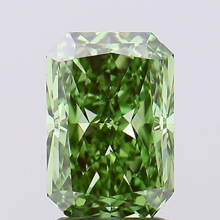 2.31 Ct. Fancy Vivid Green Radiant Lab Grown Diamond