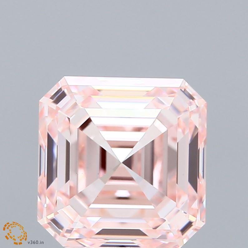 4.01 Ct. Fancy Pink Asscher Lab Grown Diamond
