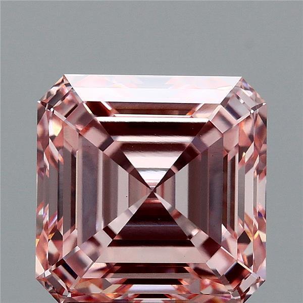 3.06 Ct. Fancy Vivid Pink Asscher Lab Grown Diamond