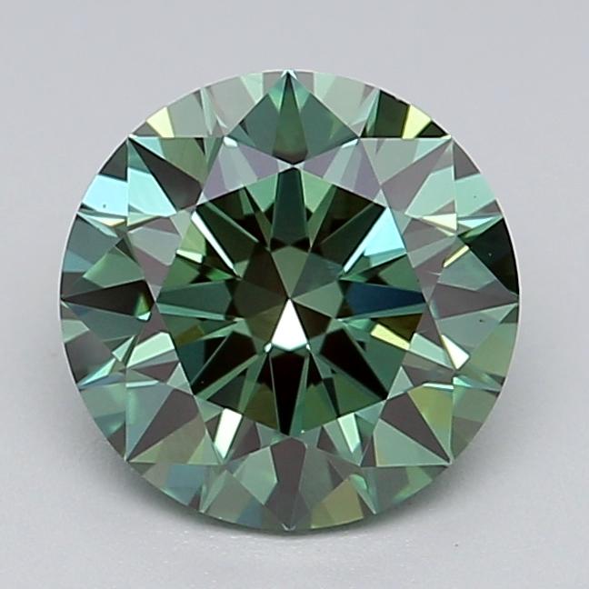 1.07 Ct. Fancy Vivid  Green Round Lab Grown Diamond