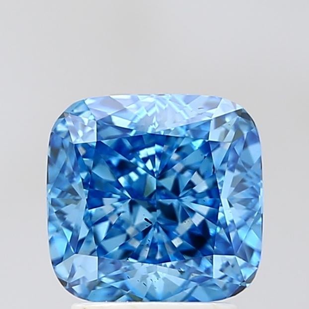 2.55 Ct. Fancy Vivid Blue Cushion Lab Grown Diamond