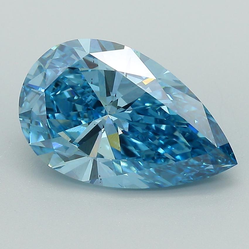 4.03 Ct. Fancy Vivid Blue Pear Lab Grown Diamond