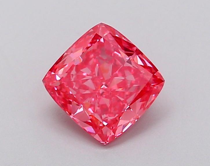 1.00 Ct. Fancy Vivid  Pink Cushion Lab Grown Diamond