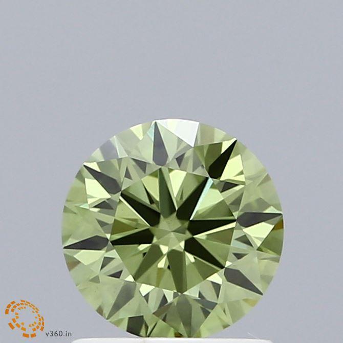 1.10 Ct. Fancy Vivid Green Round Lab Grown Diamond