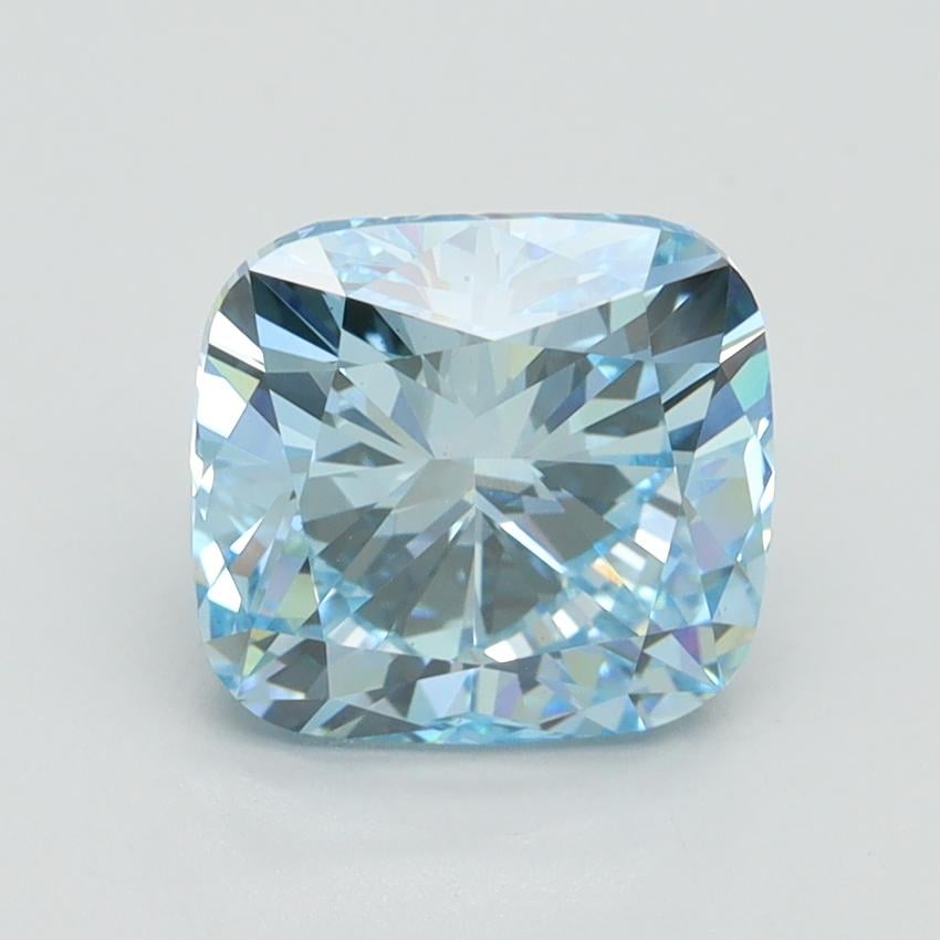 2.53 Ct. Fancy Intense Blue Cushion Lab Grown Diamond