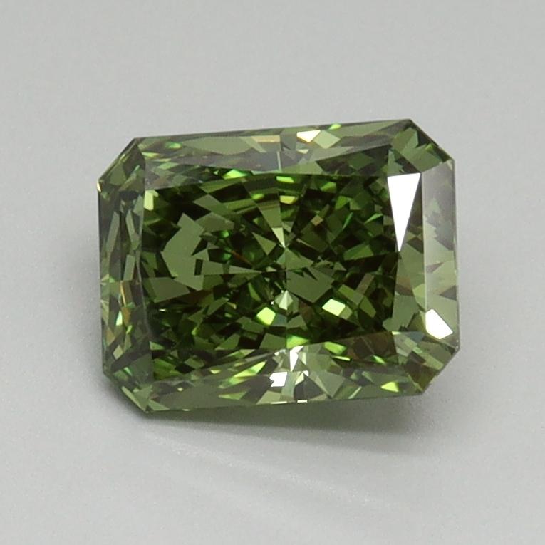 1.11 Ct. Fancy Vivid Green Radiant Lab Grown Diamond