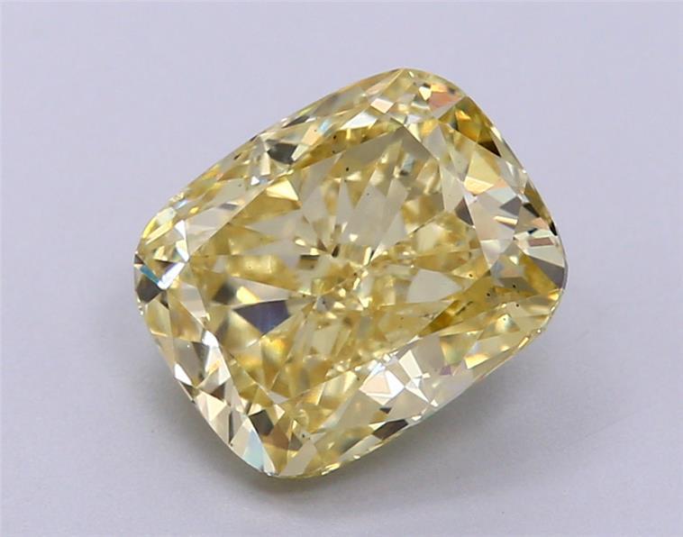 2.19 Ct. Fancy Intense  Yellow Cushion Lab Grown Diamond