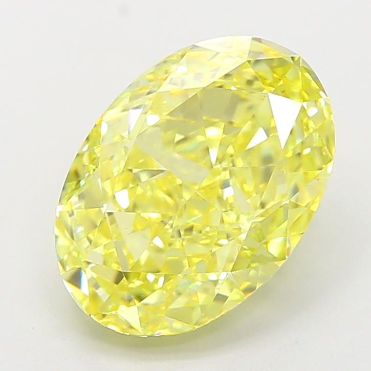 4.30 Ct. Fancy Intense  Yellow Oval Lab Grown Diamond