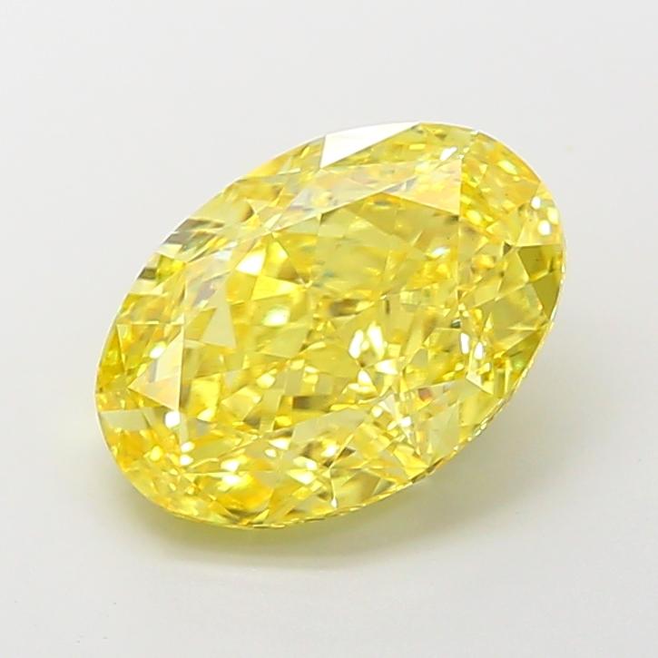 5.41 Ct. Fancy Vivid Yellow Oval Lab Grown Diamond