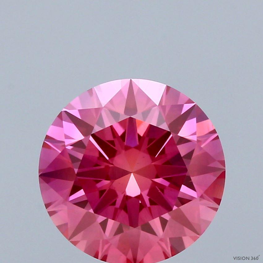 3.10 Ct. Fancy Vivid Pink Round Lab Grown Diamond