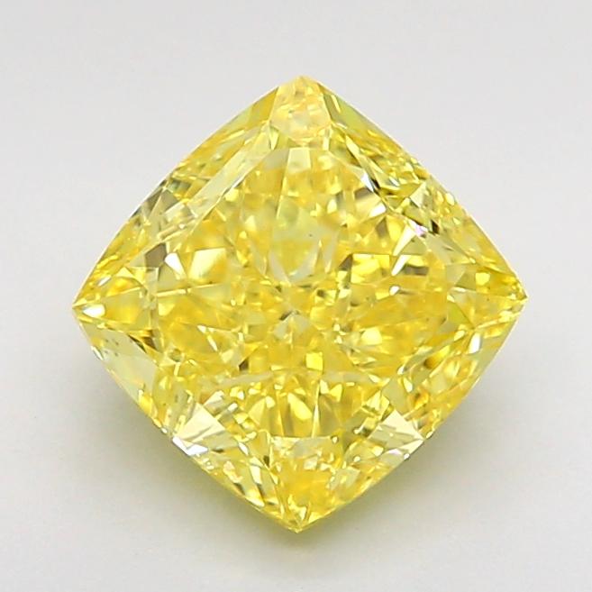 2.05 Ct. Fancy Vivid  Yellow Cushion Lab Grown Diamond