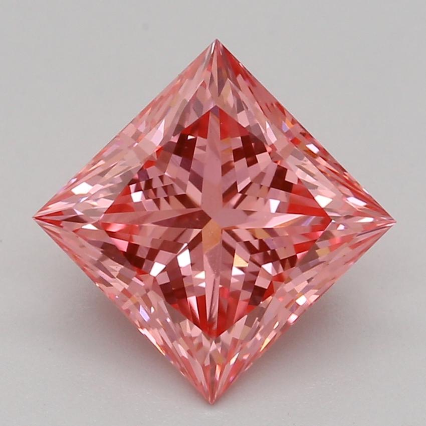 1.54 Ct. Fancy Vivid Pink Princess Lab Grown Diamond
