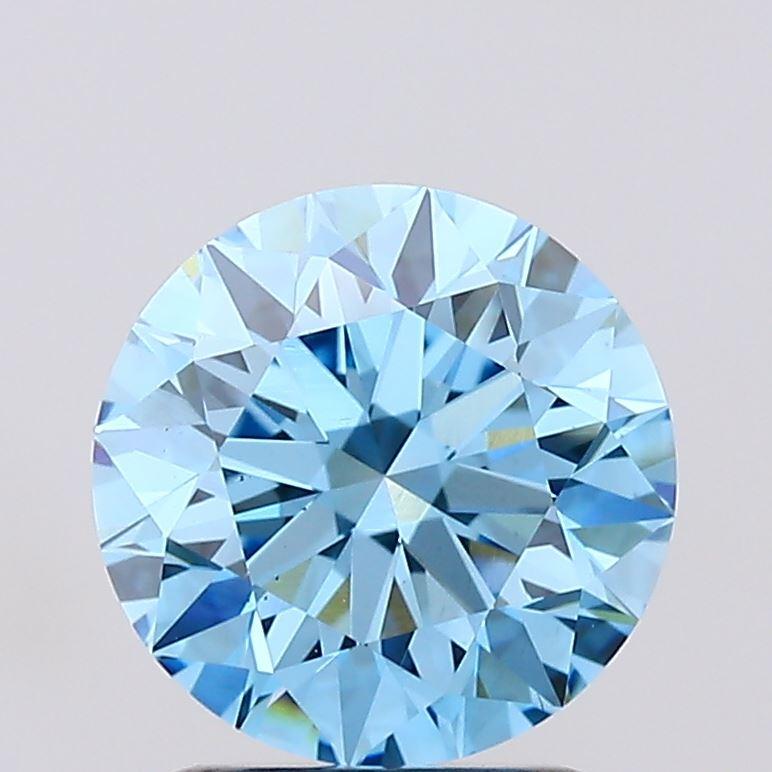 2.00 Ct. Fancy Vivid Blue Round Lab Grown Diamond