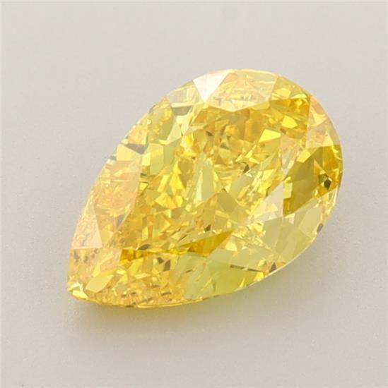 1.11 Ct. Fancy Vivid Yellow Pear Lab Grown Diamond