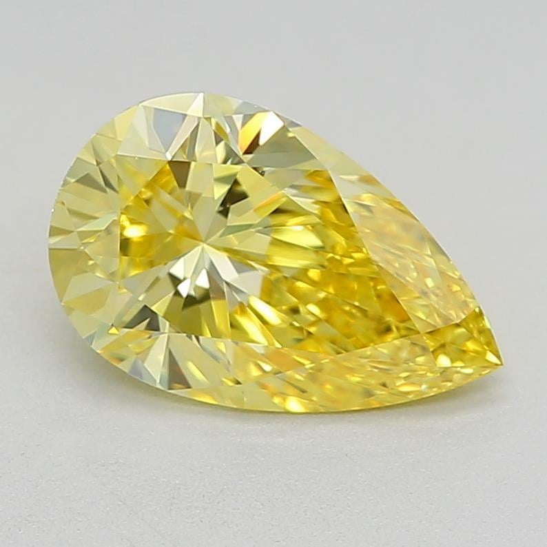 0.78 Ct. Fancy Vivid Yellow Pear Lab Grown Diamond