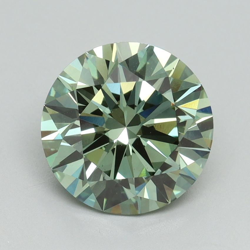 3.03 Ct. Fancy Vivid Green Round Lab Grown Diamond