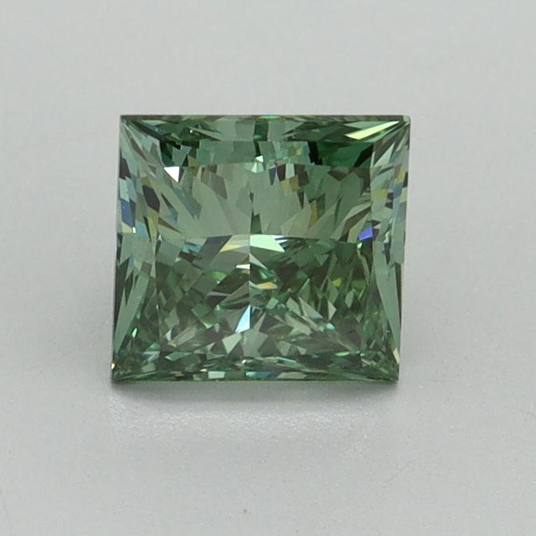 1.01 Ct. Fancy Vivid Green Princess Lab Grown Diamond