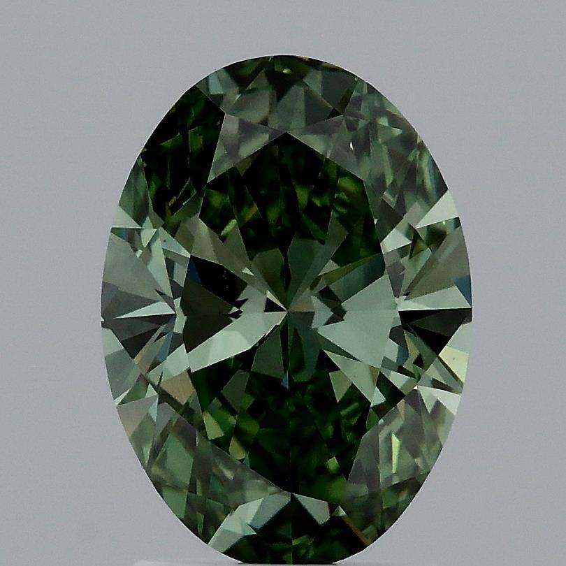 2.01 Ct. Fancy Vivid Green Oval Lab Grown Diamond