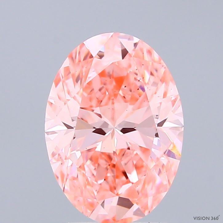2.03 Ct. Fancy Vivid Pink Oval Lab Grown Diamond