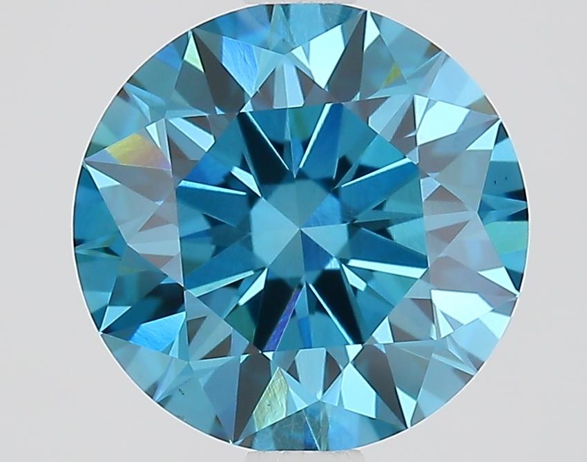 2.04 Ct. Fancy Vivid Blue Round Lab Grown Diamond