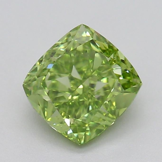 1.00 Ct. Fancy Vivid  Green Cushion Lab Grown Diamond