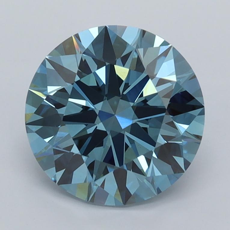 2.04 Ct. Fancy Vivid  Blue Round Lab Grown Diamond