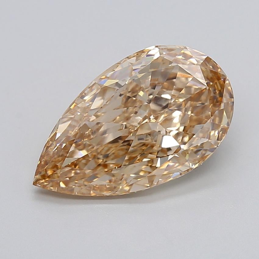 5.10 Ct. Light  Brown Pear Lab Grown Diamond