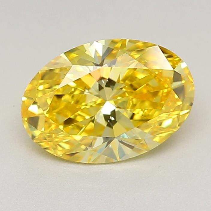 0.73 Ct. Fancy Vivid Yellow Oval Lab Grown Diamond