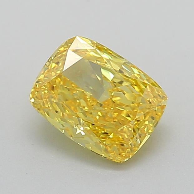 1.31 Ct. Fancy Vivid Yellow Cushion Lab Grown Diamond